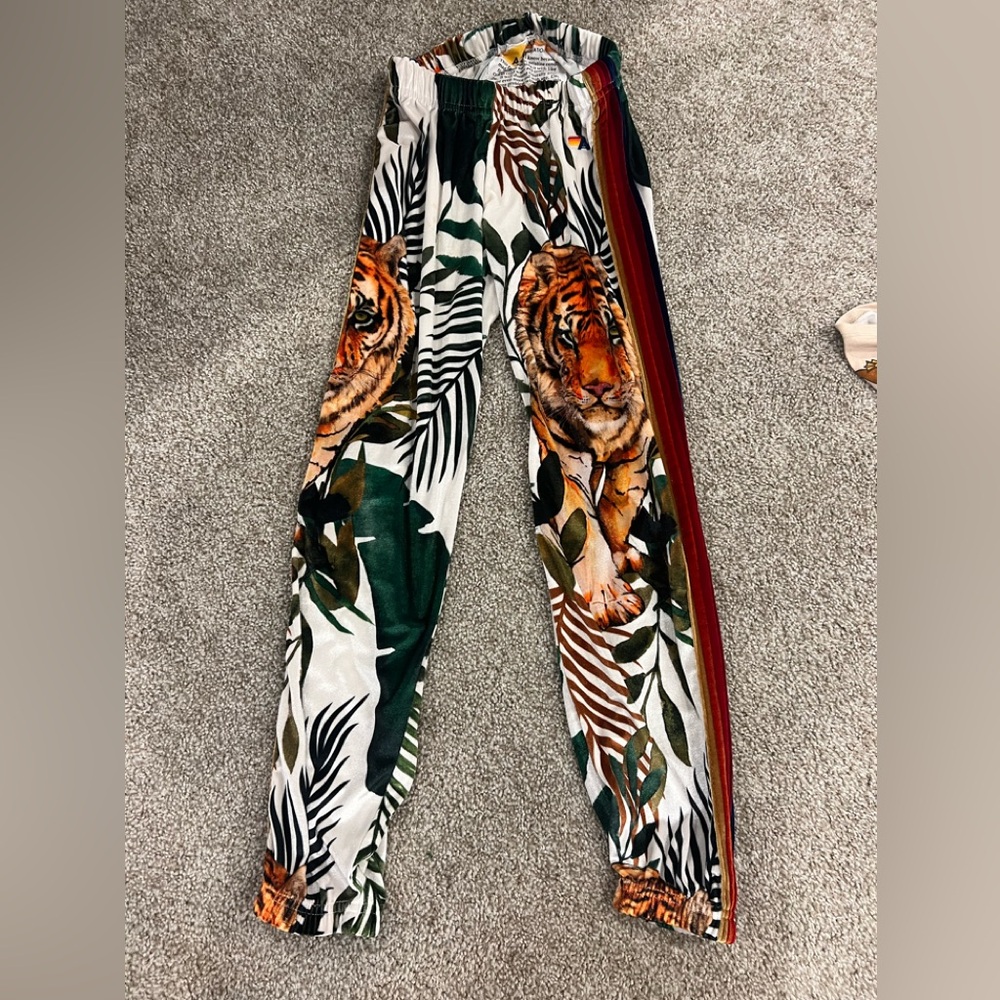 Aviator Nation Jungle Print Pants - Green, Red, White